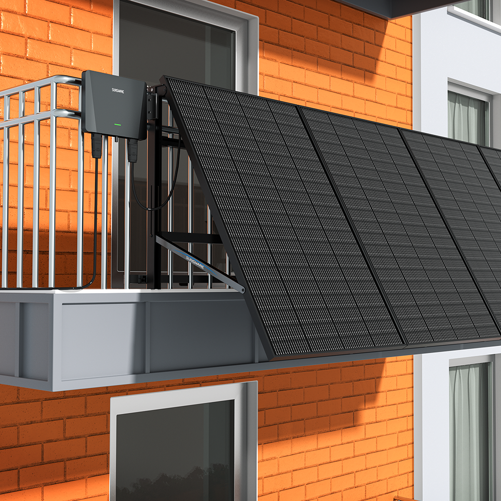 SUNSHARE Geländer Balkonkraftwerk 800W mit 5m AC Kabel & 400W Solarmodule