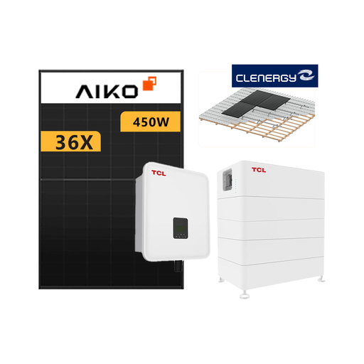 [0179003008P] Aktion-Set TCL RTH-10K Hybridwechselrichter mit TCL-R2-H5 14,4kWh Batteriesystem & 36 Stück 450W Solarmodule & PV-ezRACK 01DA Unterkonstruktion