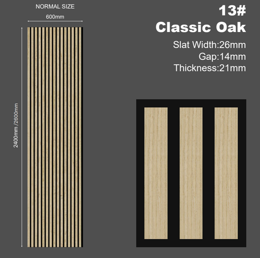 [SAN-HLA-011] SS Holz-Lamellen Akustikpaneel (PET) Classic Oak 60*60 cm 4PCS