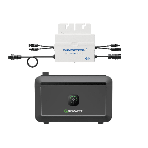 [0179000600P] Système photovoltaïque de balcon Envertech EVT800 Micro onduleur incluant Wifi Fonction & Growatt NOAH2000 2048Wh Batterie